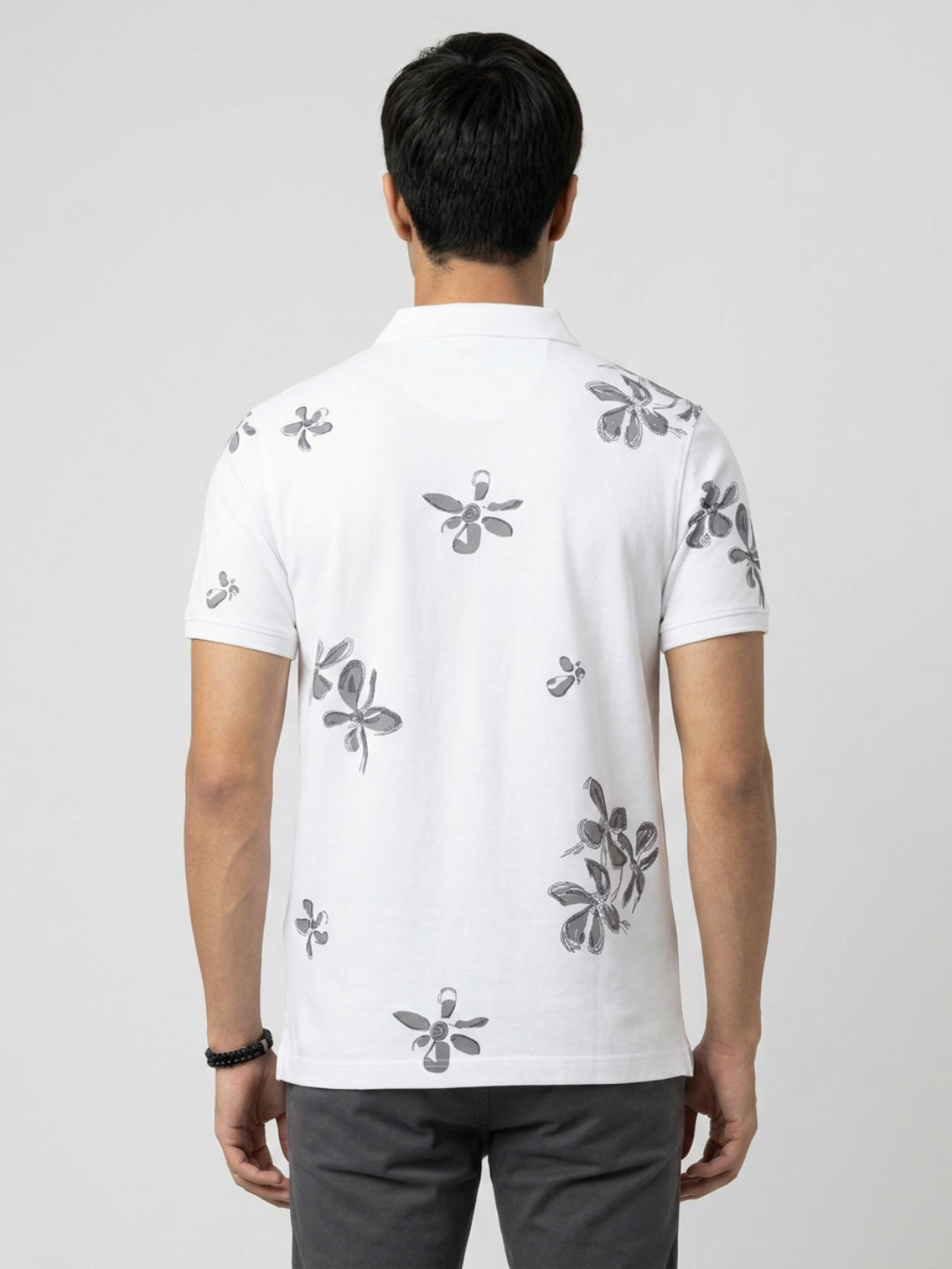 Men T-Shirt PRINT White Regular Fit