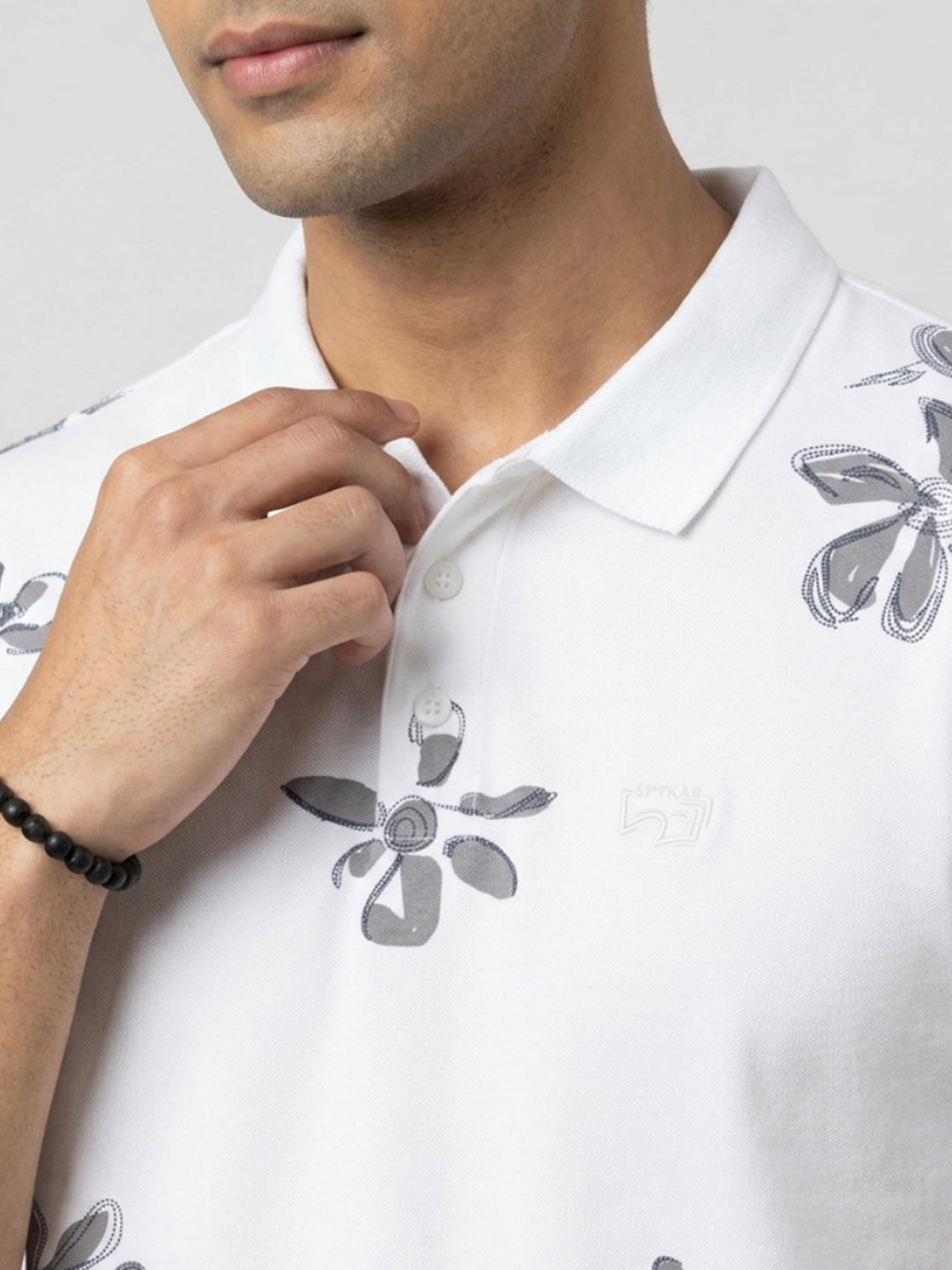 Men T-Shirt PRINT White Regular Fit
