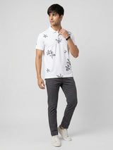 Men T-Shirt PRINT White Regular Fit