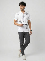 Men T-Shirt PRINT White Regular Fit