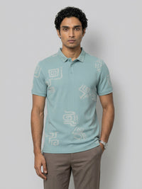 Men T-Shirt PRINT Green Regular Fit