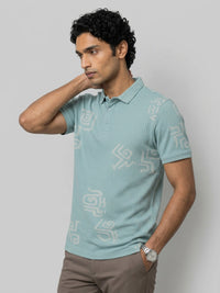 Men T-Shirt PRINT Green Regular Fit