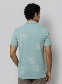 Men T-Shirt PRINT Green Regular Fit
