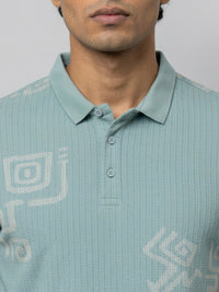 Men T-Shirt PRINT Green Regular Fit