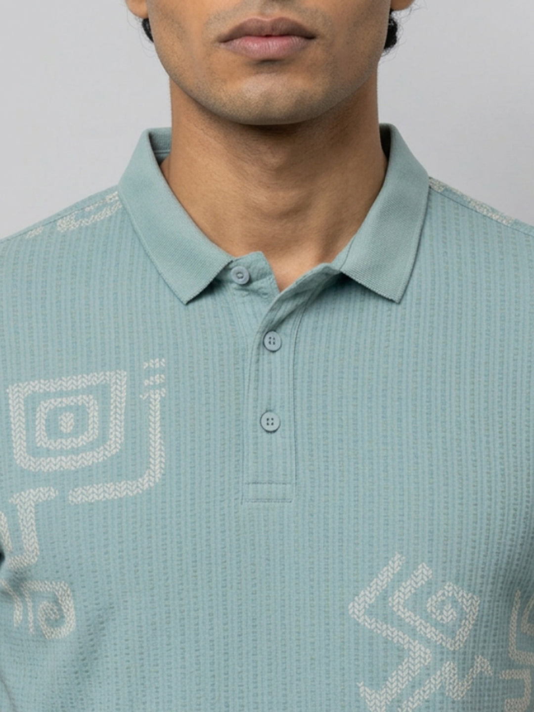 Men T-Shirt PRINT Green Regular Fit