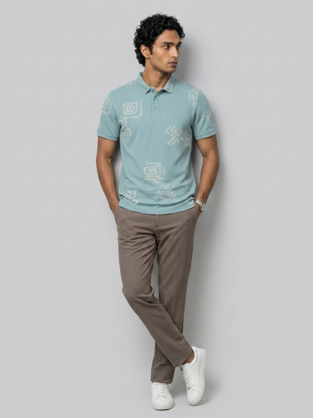 Men T-Shirt PRINT Green Regular Fit