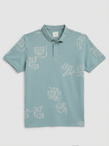 Men T-Shirt PRINT Green Regular Fit