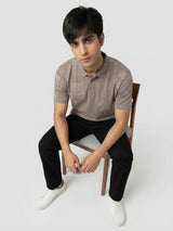Men T-Shirt PRINT Brown Regular Fit