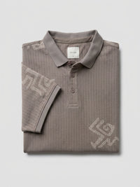 Men T-Shirt PRINT Brown Regular Fit