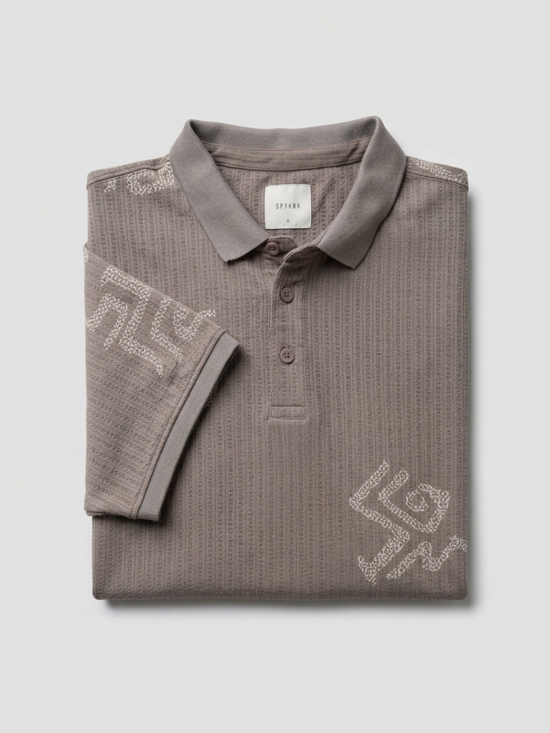 Men T-Shirt PRINT Brown Regular Fit