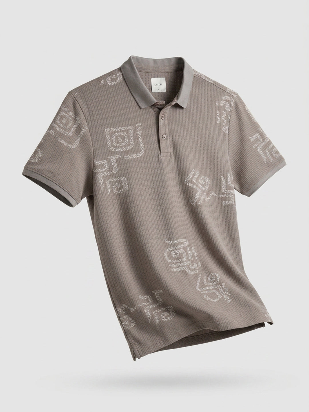 Men T-Shirt PRINT Brown Regular Fit
