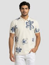 Men T-Shirt PRINT Off-White Regular Fit