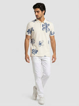 Men T-Shirt PRINT Off-White Regular Fit