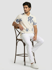 Men T-Shirt PRINT Off-White Regular Fit