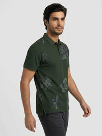 Men T-Shirt PRINT Green Regular Fit