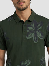 Men T-Shirt PRINT Green Regular Fit