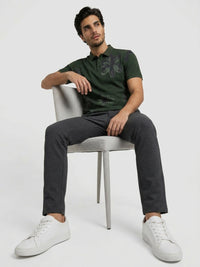 Men T-Shirt PRINT Green Regular Fit