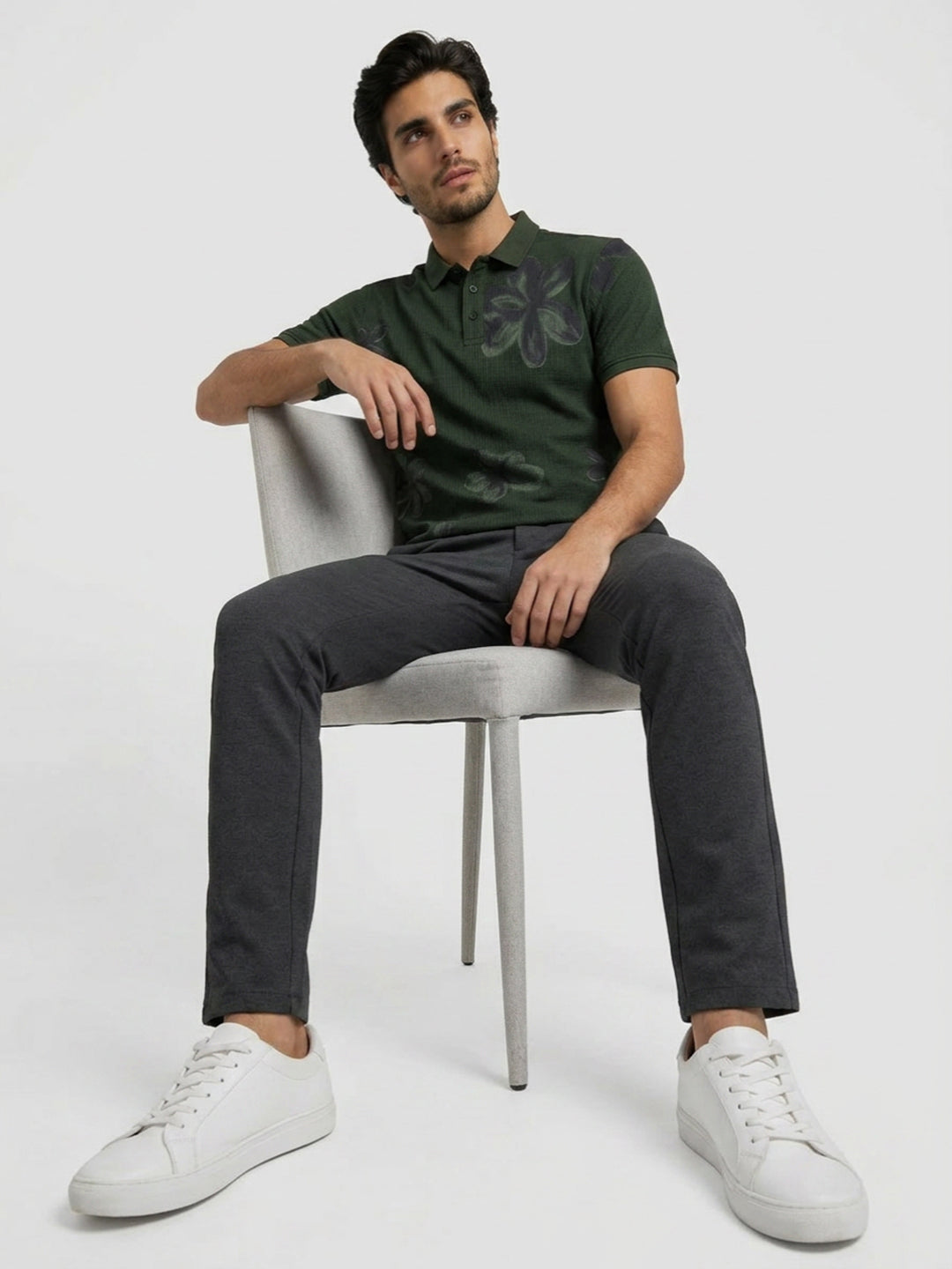 Men T-Shirt PRINT Green Regular Fit
