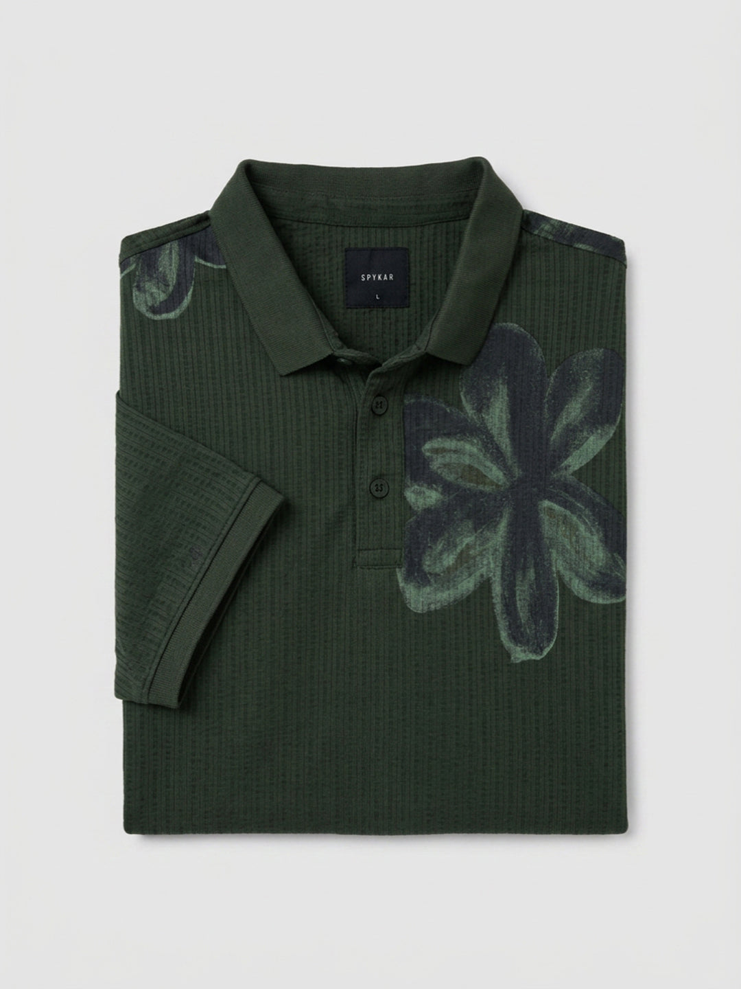Men T-Shirt PRINT Green Regular Fit
