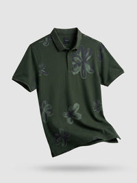 Men T-Shirt PRINT Green Regular Fit