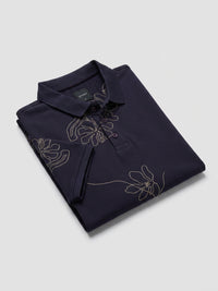 Men T-Shirt PRINT Navy Blue Regular Fit