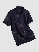 Men T-Shirt PRINT Navy Blue Regular Fit