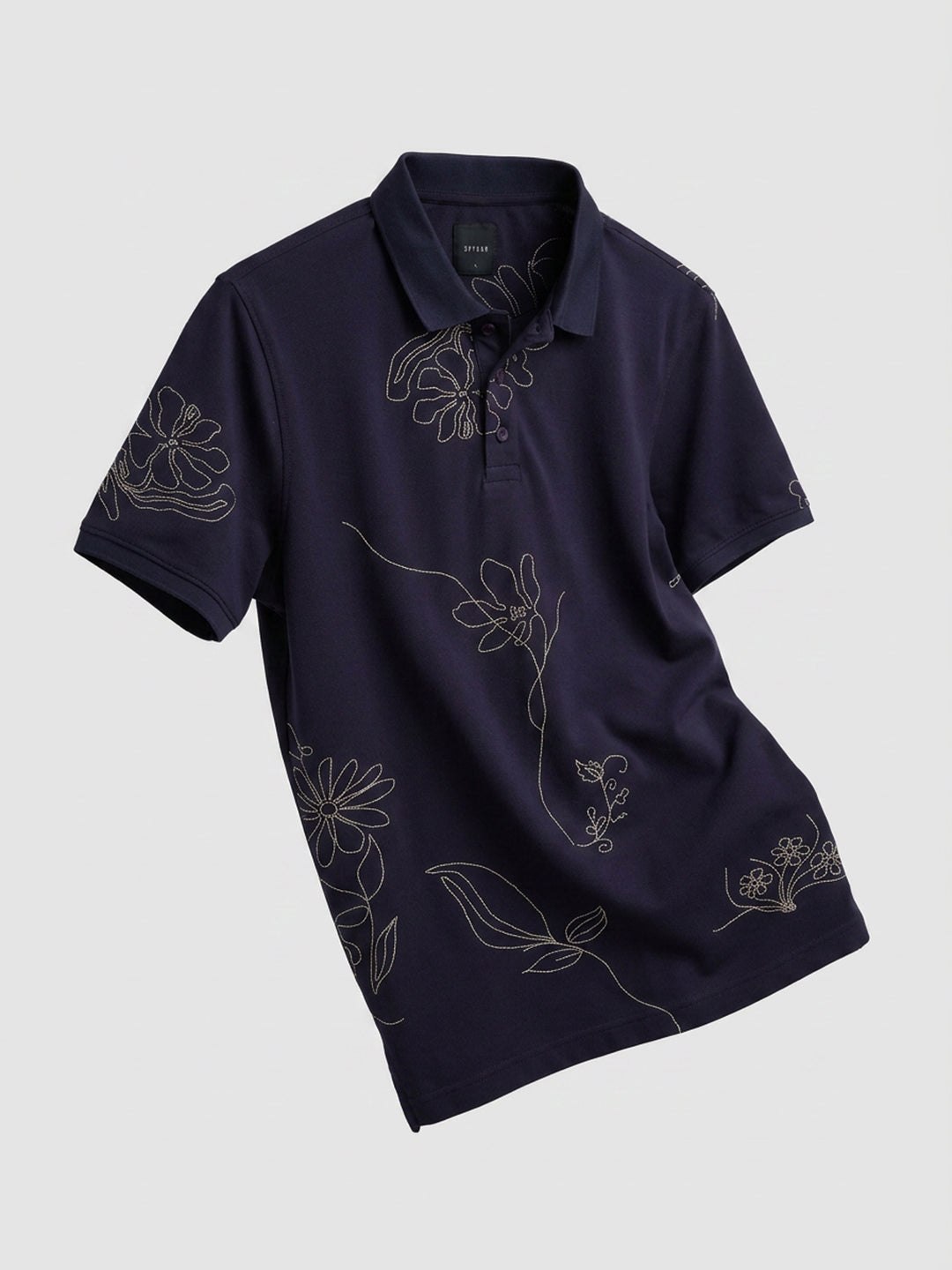 Men T-Shirt PRINT Navy Blue Regular Fit