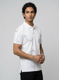 Men T-Shirt PRINT White Regular Fit