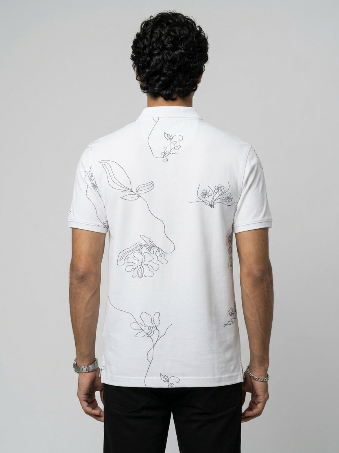 Men T-Shirt PRINT White Regular Fit