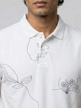 Men T-Shirt PRINT White Regular Fit
