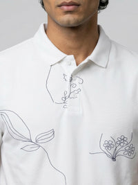 Men T-Shirt PRINT White Regular Fit