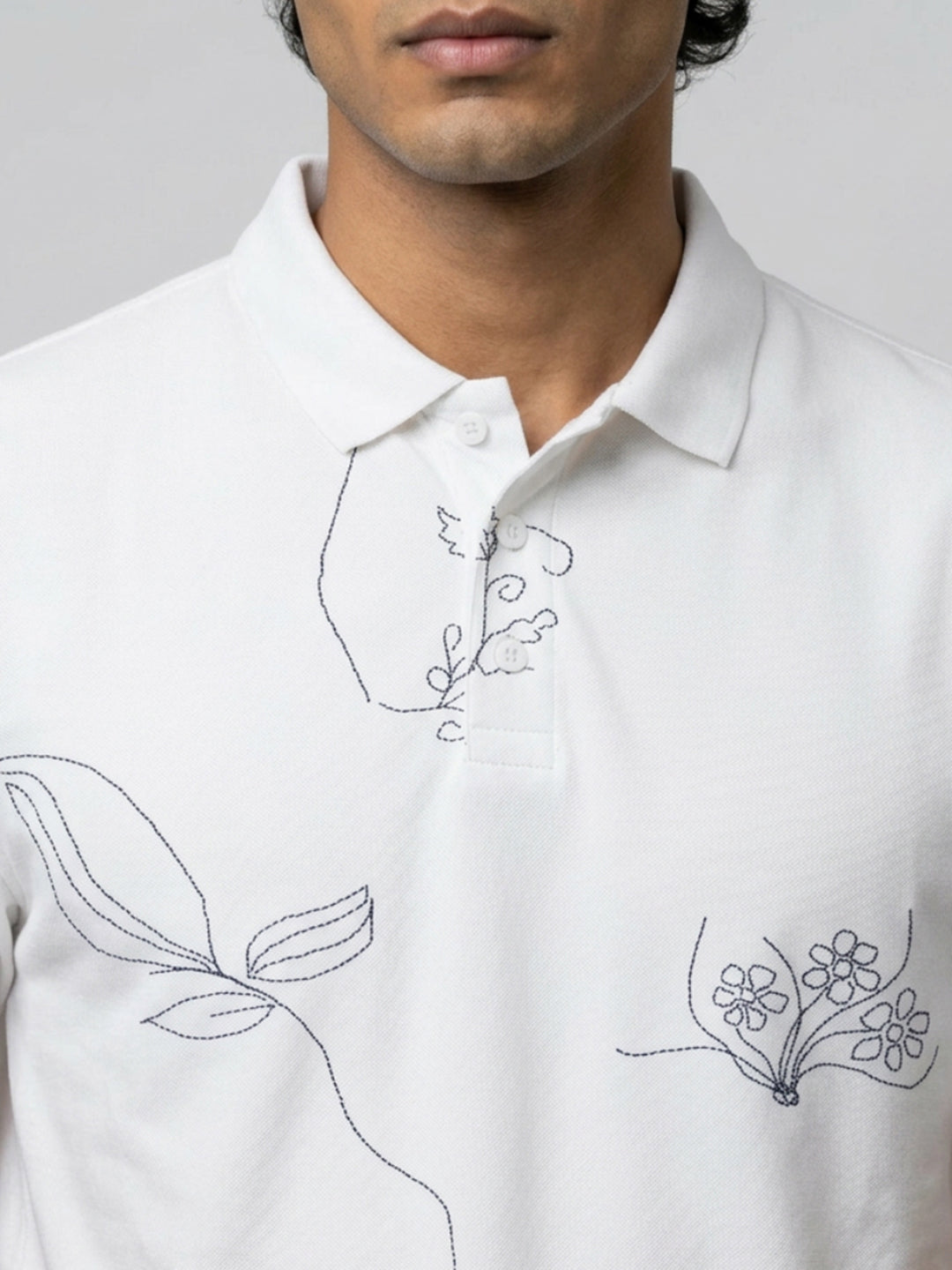 Men T-Shirt PRINT White Regular Fit