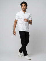Men T-Shirt PRINT White Regular Fit