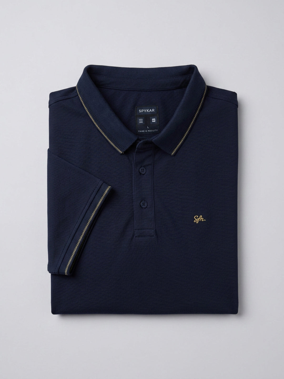Men T-Shirt Solid Navy Blue Regular Fit