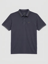 Men T-Shirt Solid Grey Regular Fit