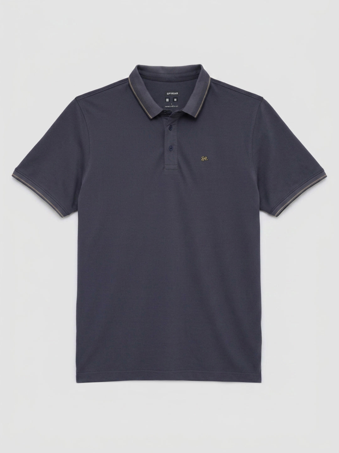 Men T-Shirt Solid Grey Regular Fit