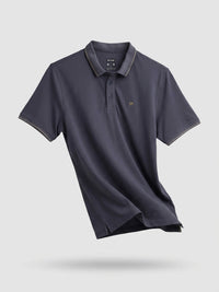 Men T-Shirt Solid Grey Regular Fit