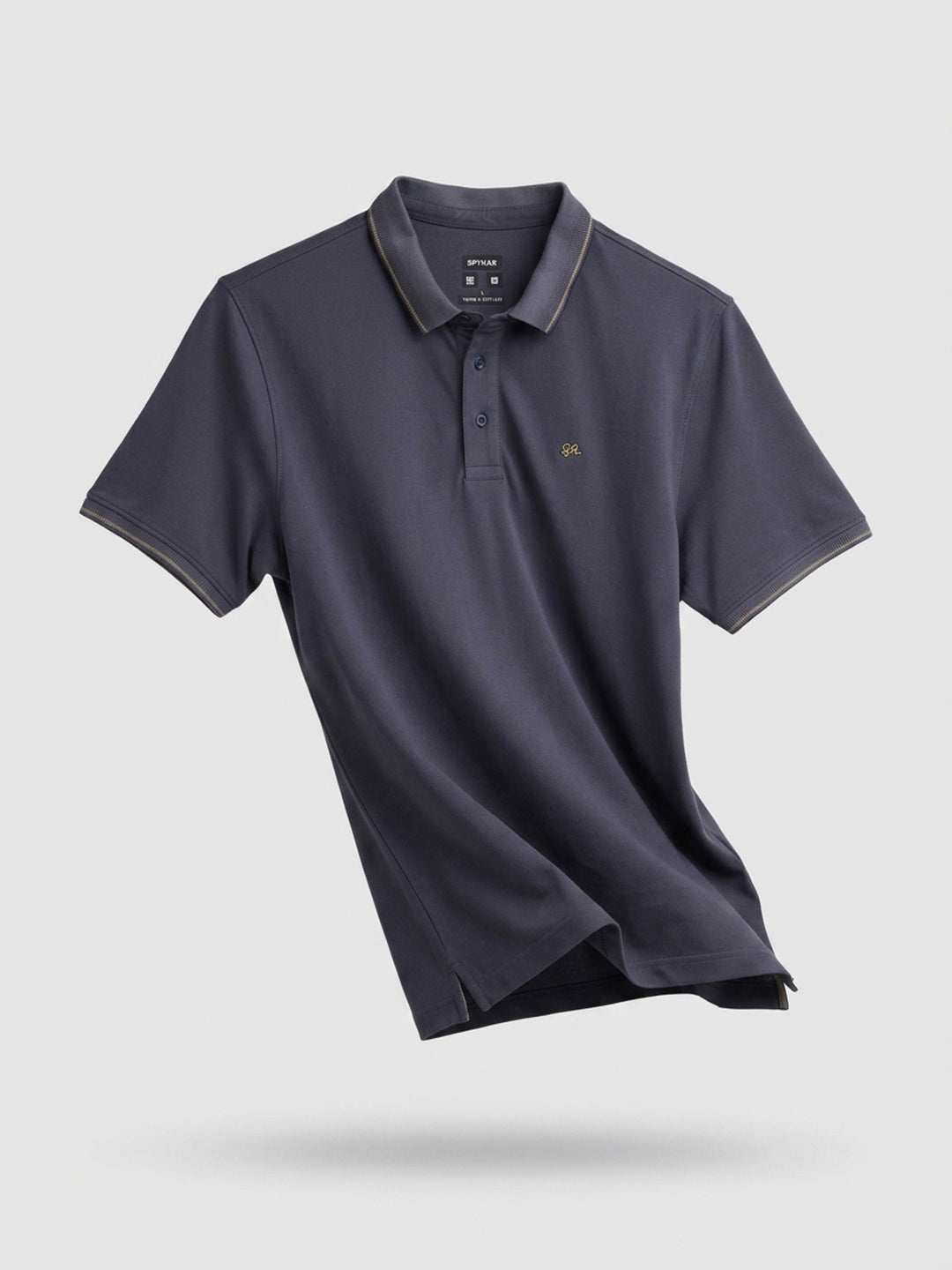 Men T-Shirt Solid Grey Regular Fit