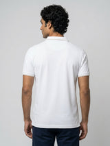 Men T-Shirt Solid White Regular Fit