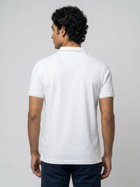 Men T-Shirt Solid White Regular Fit