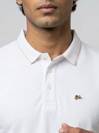 Men T-Shirt Solid White Regular Fit