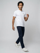 Men T-Shirt Solid White Regular Fit