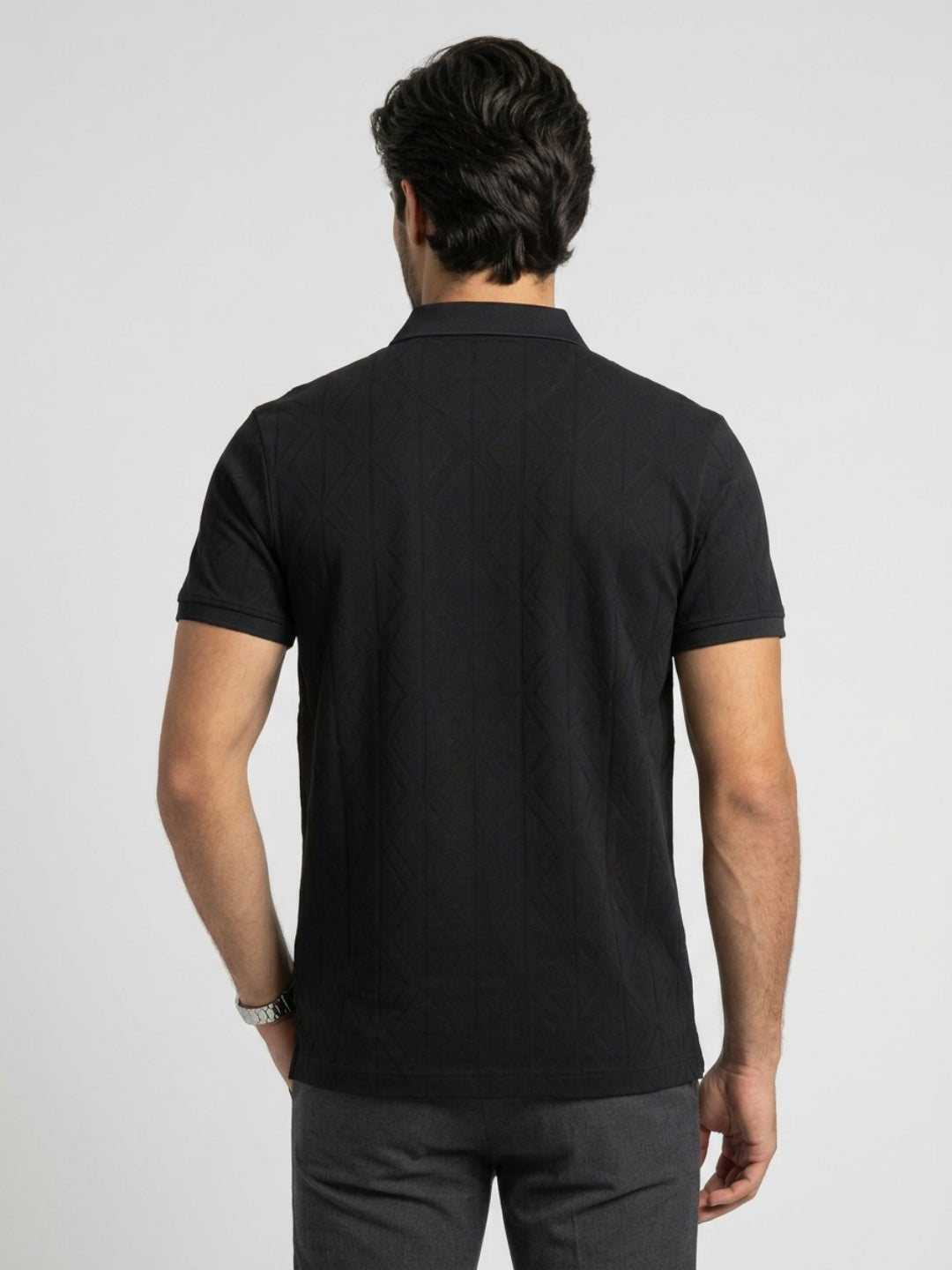 Men T-Shirt Solid Black Regular Fit