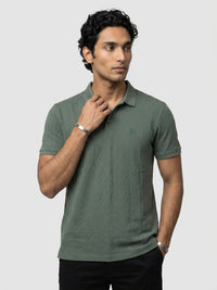 Men T-Shirt Solid Green Regular Fit