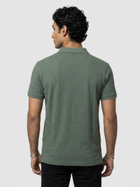Men T-Shirt Solid Green Regular Fit