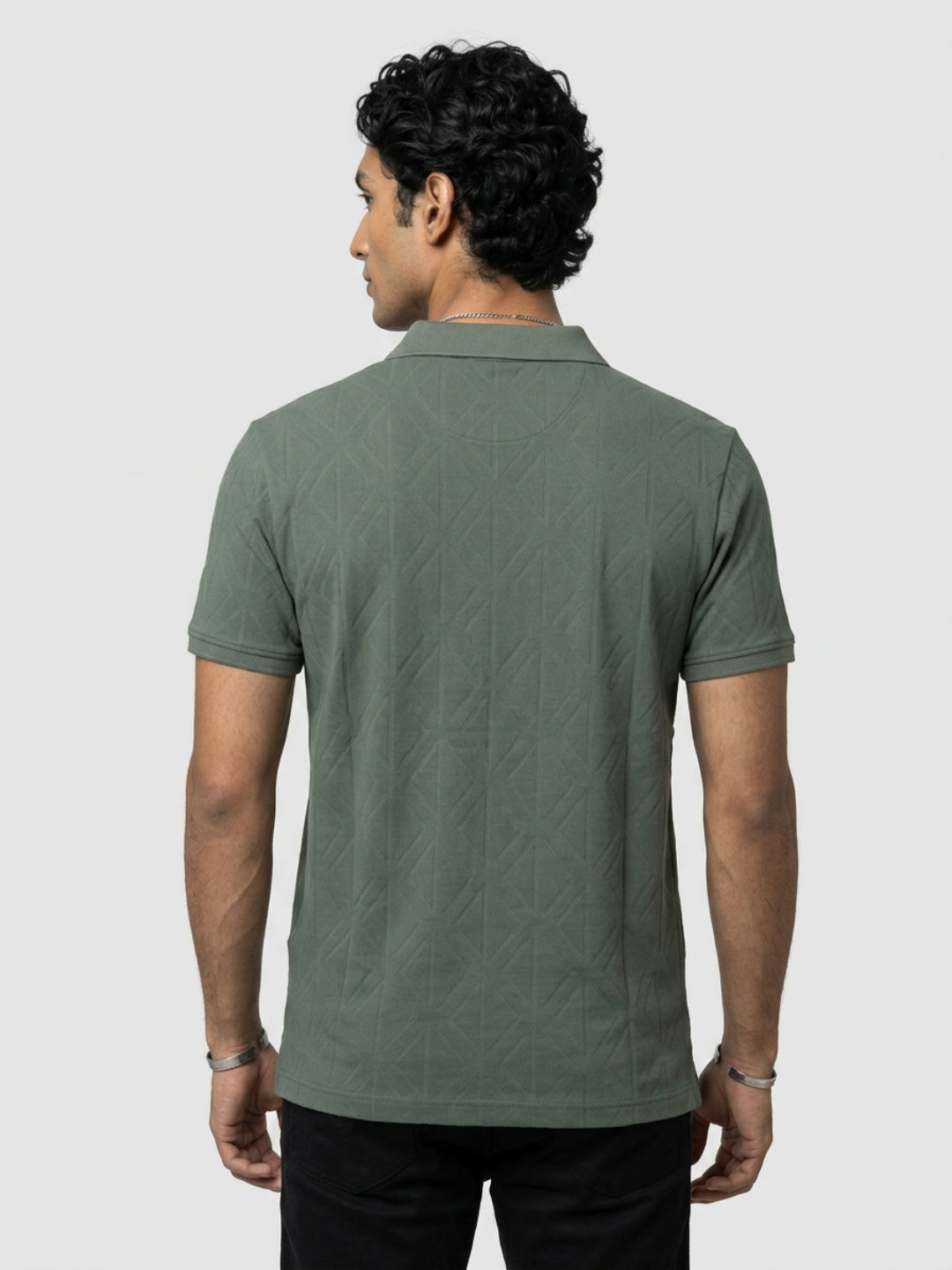 Men T-Shirt Solid Green Regular Fit