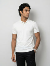 Men T-Shirt Solid White Regular Fit