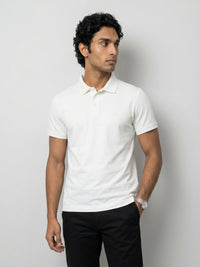 Men T-Shirt Solid White Regular Fit