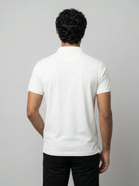 Men T-Shirt Solid White Regular Fit