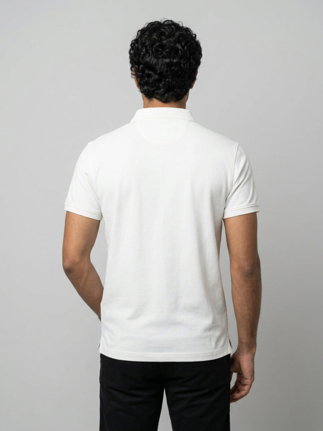 Men T-Shirt Solid White Regular Fit